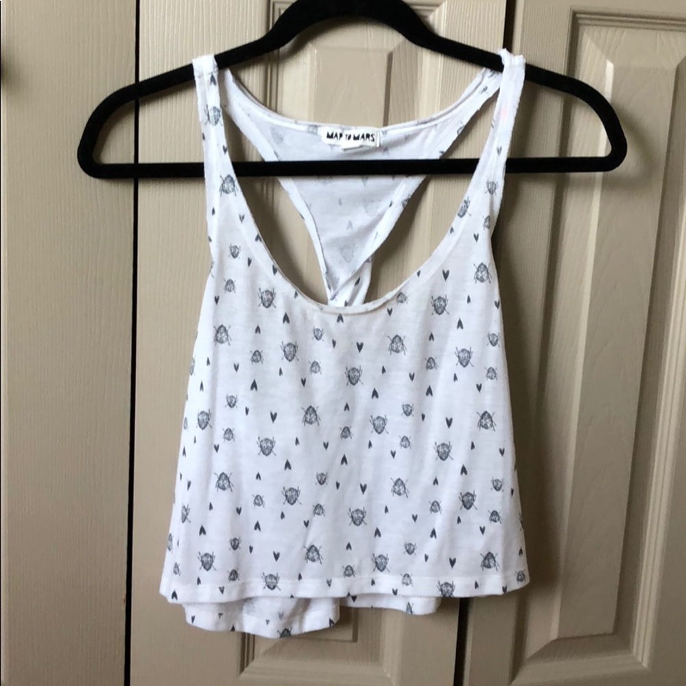 Lady Bug & Heart White Tank